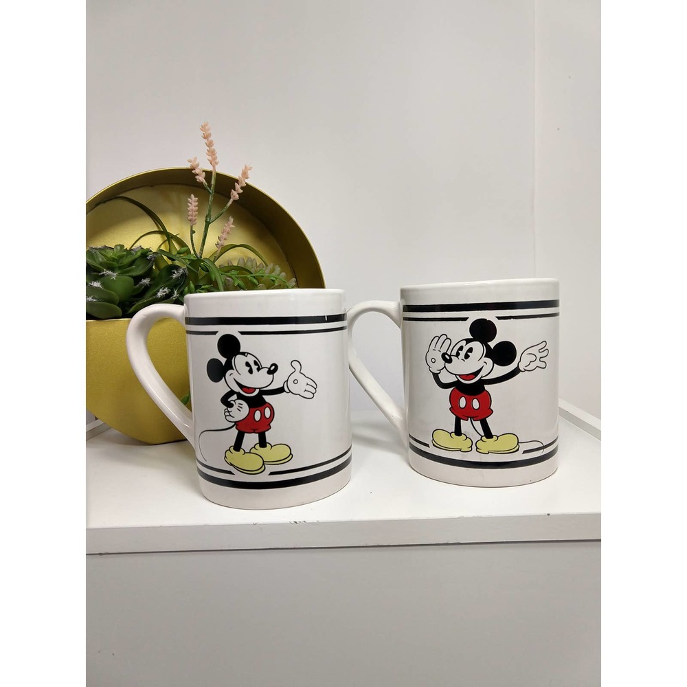 Disney Vintage Gibson Pie-Eyed Mickey Mouse Coffee Mugs